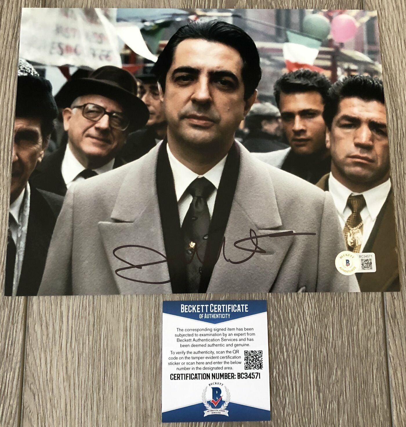 JOE MANTEGNA SIGNED THE GODFATHER PART 3 8x10 Photo Poster painting A & BECKETT BAS COA