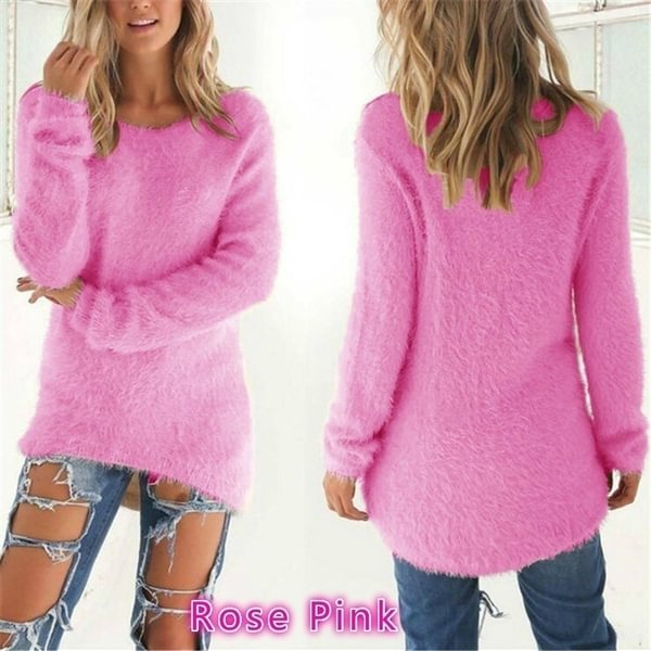Autumn Warm Pullover Tops Women Long Sleeve Knitted Sweaters - Shop Trendy Women's Fashion | TeeYours