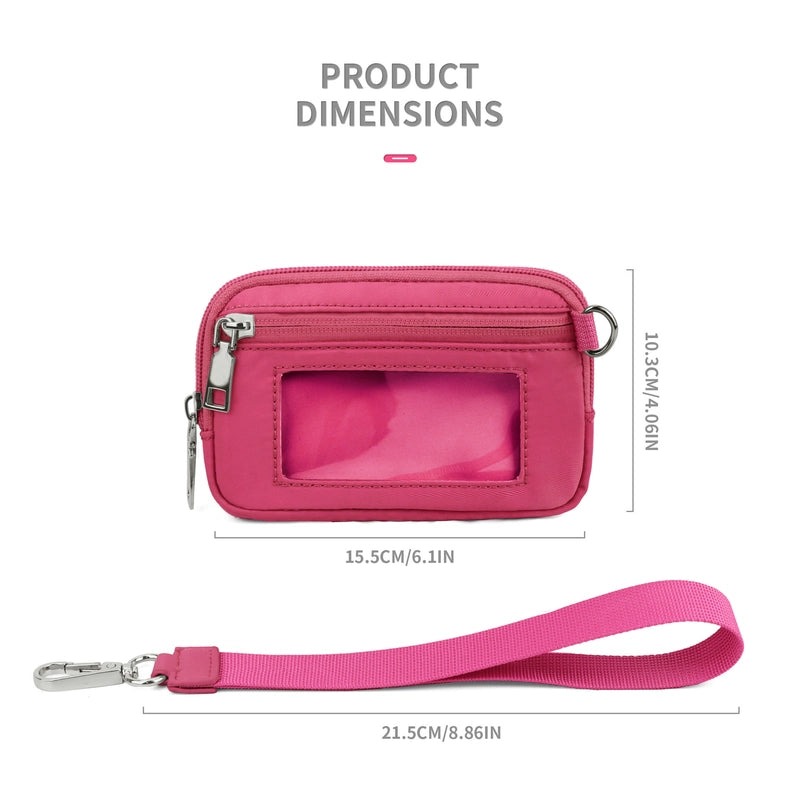 Unisex Solid Color Nylon Zipper Coin Purses