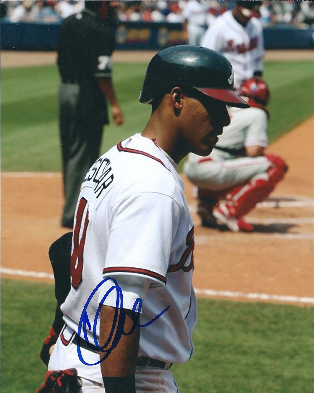 Signed 8x10 YUNEL ESCOBAR Atlanta Braves Autographed Photo Poster painting - COA