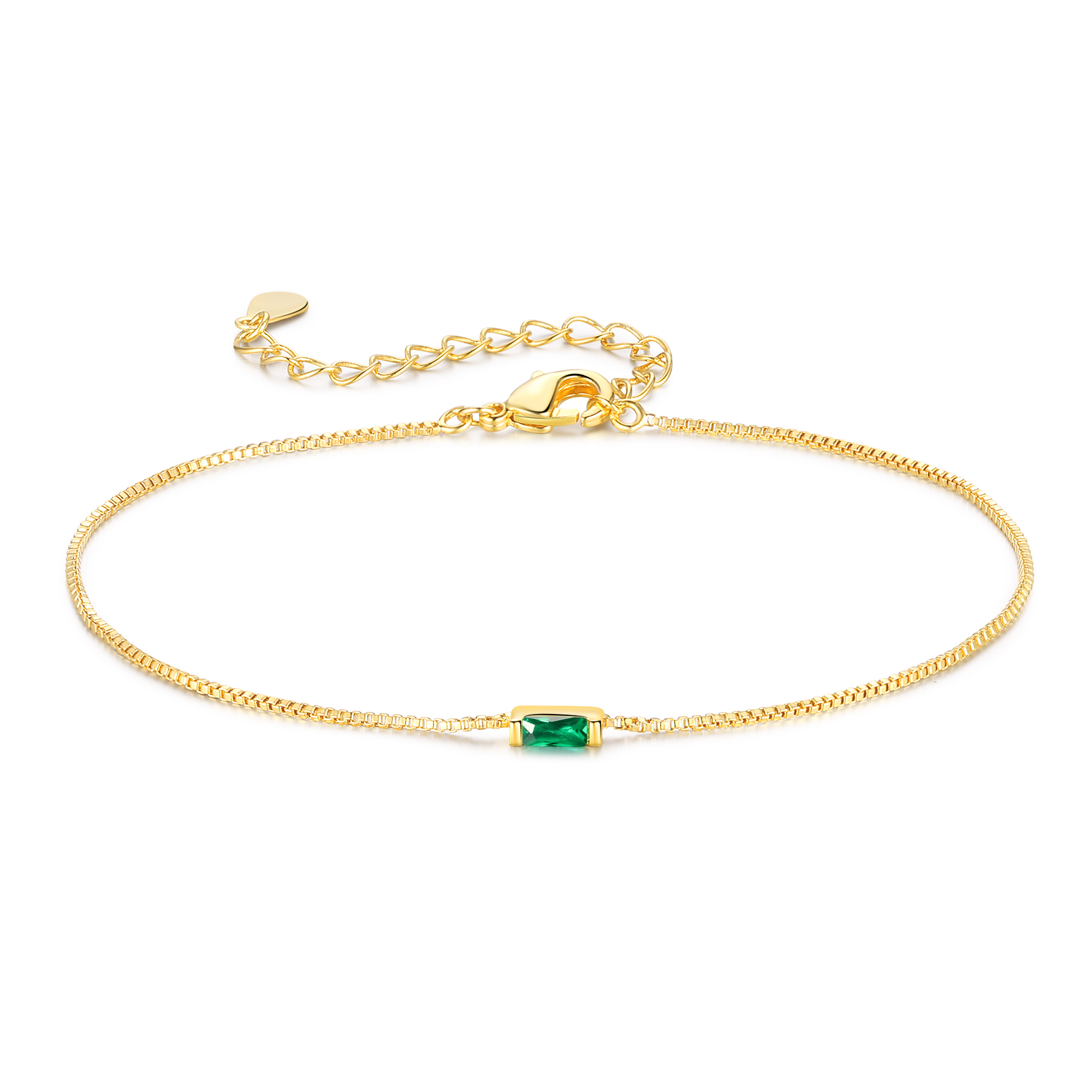 Custom 1 Birthstone Bracelet Gold Adjustable Bracelet Personalised Birthday Gift for Her-Jessemade AU