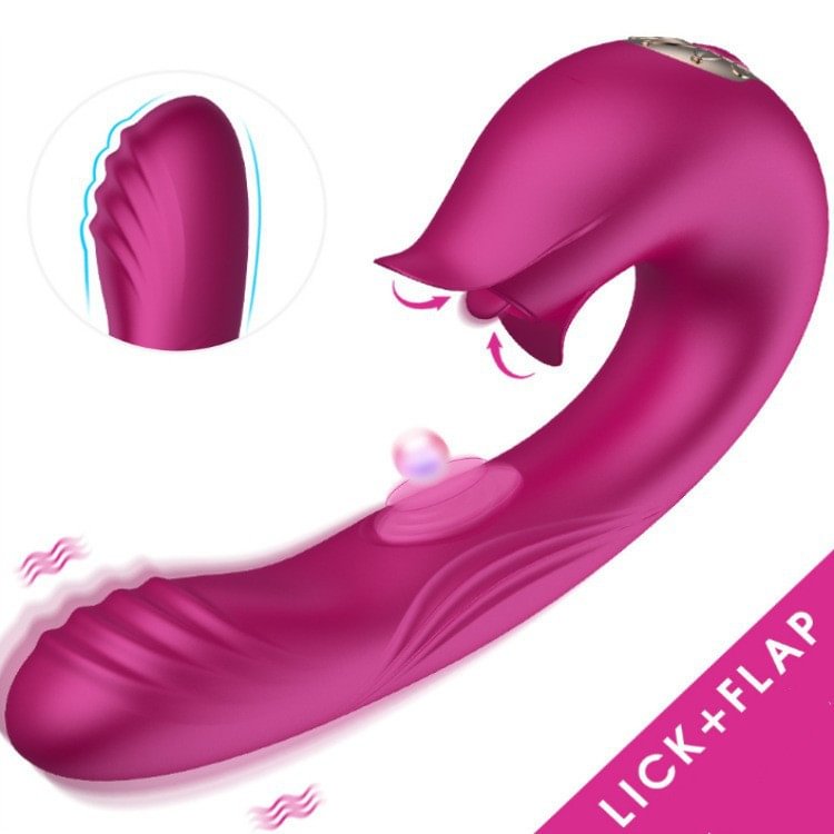 Tongue Licking Flapping Vibration 3in1 G-spot Vibrator For Women  