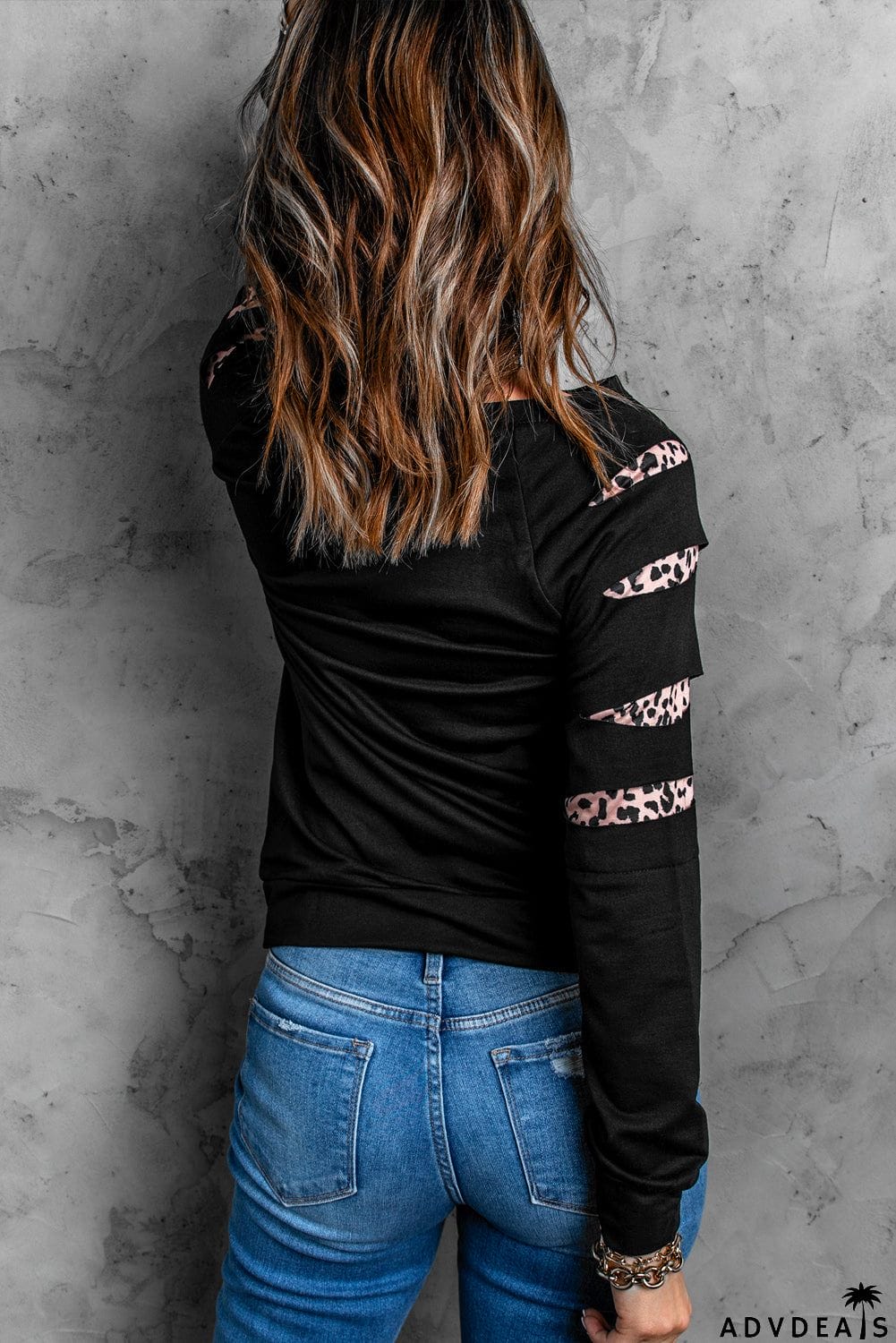 Cow Cactus Graphic Print Contrast Long Sleeve Sweatshirt