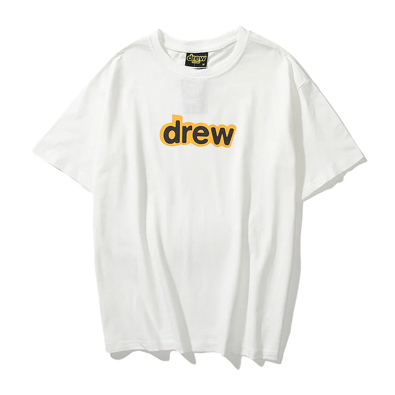 Drew Smiling Face Justin Bieber DREWHOUSE Cotton Simple Short-Sleeved T-Shirt