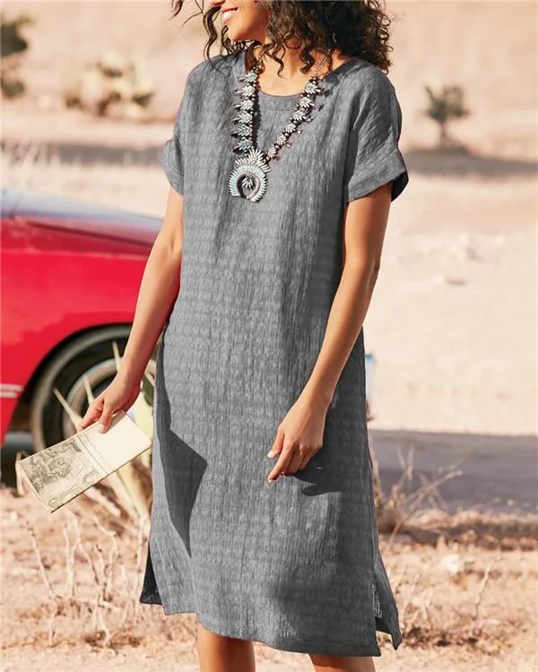 Women Bohemian Solid Holiday Daytime Mini Dress