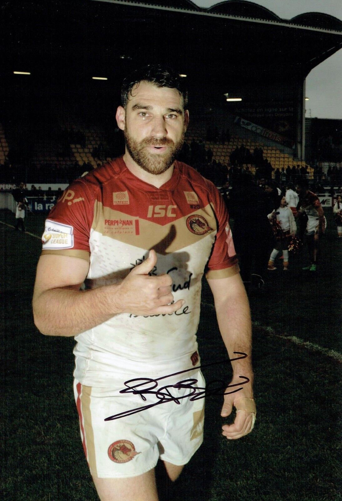 Thomas BOSC Rugby League Catalans Dragons Signed Autograph Photo Poster painting 2 AFTAL COA