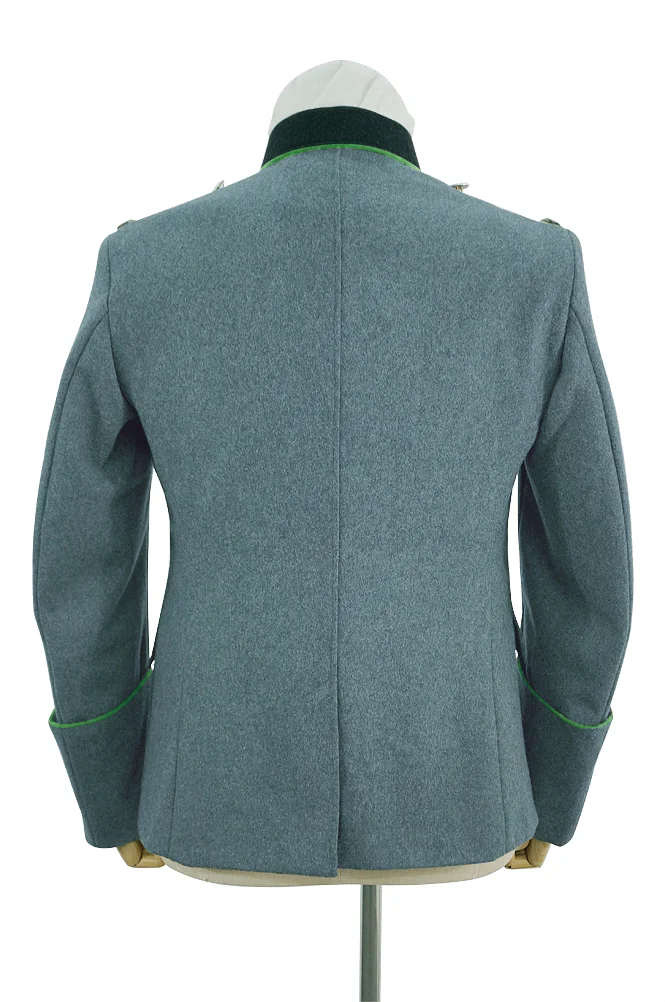  Polizei German General Officer Wool Modified Tunic Jacket With Deep Green Collar 5 Buttons German-Uniform