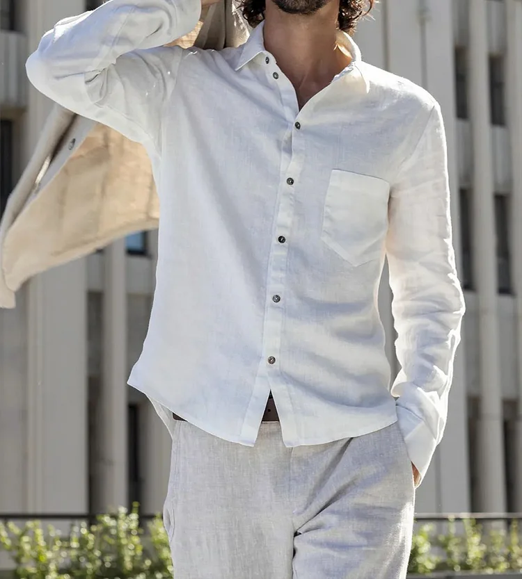 Solid Casual Fall Men's Shirt