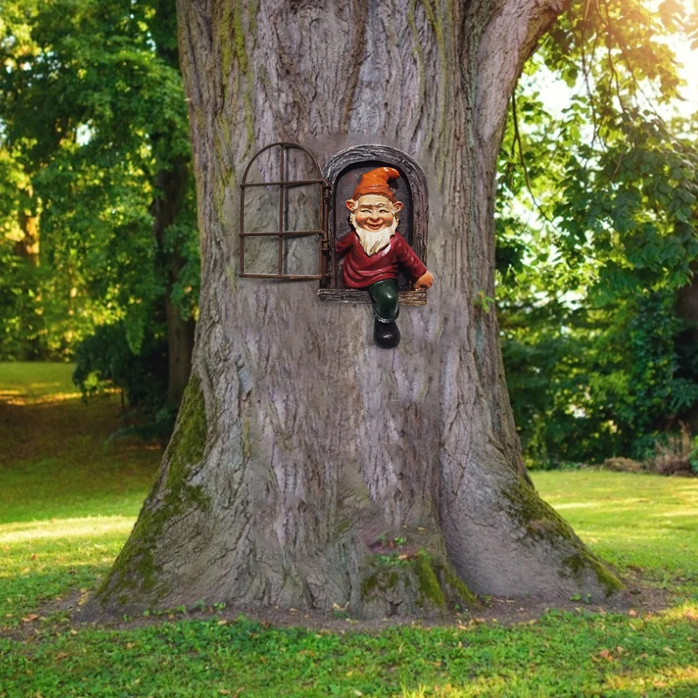 Garden Dwarf Out The Door Statue Outdoor Resin Gnome Landscape Sculpture