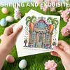 6PCS Diamond Painting Easter Cottage Greeting Card Kit for Birthdays Thanksgiving & Special Occasion