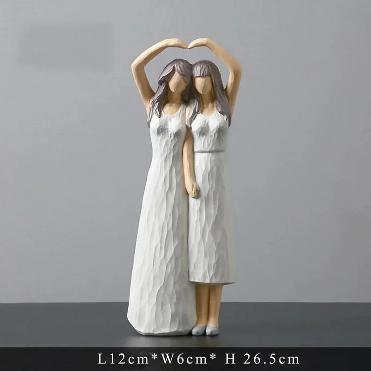 Sculpted Hand-Painted Figure,Be My Side,My Sister, My Friend, My Mother