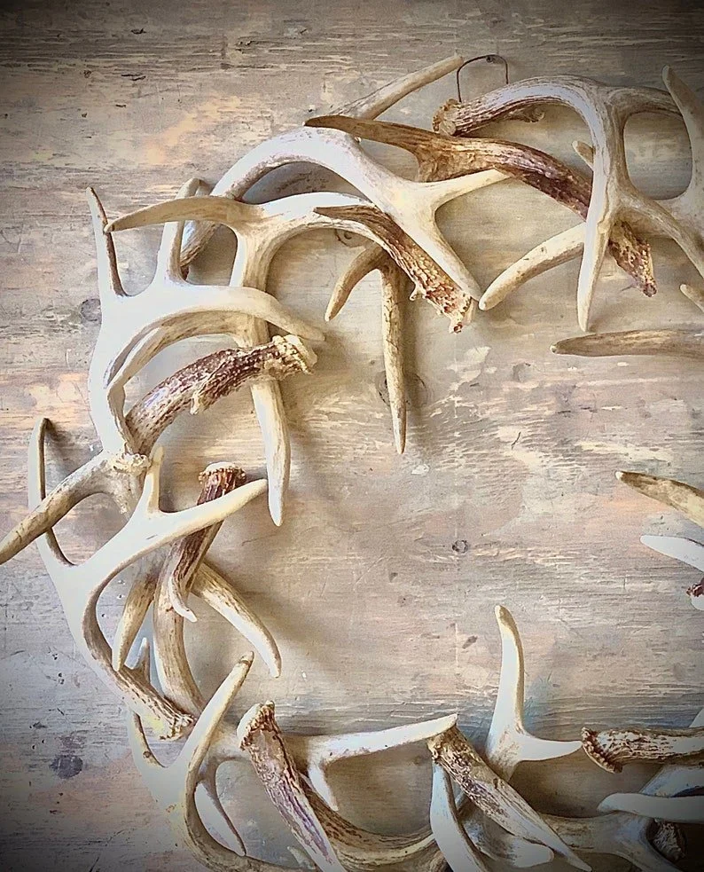 💖Rustic Farmhouse Antler Wreath