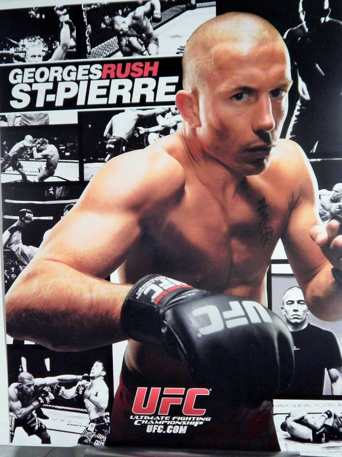 UFC GEORGES ST-PIERRE 8 1/2 X 11 OFFICIAL Photo Poster painting COLLECTIBLE