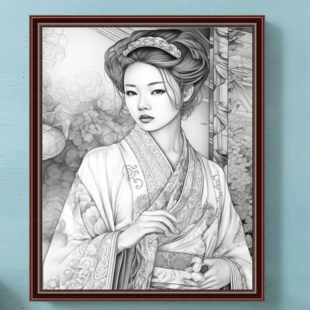 Diamond Painting - Full Round Drill - Retro Woman(Canvas|40*50cm)