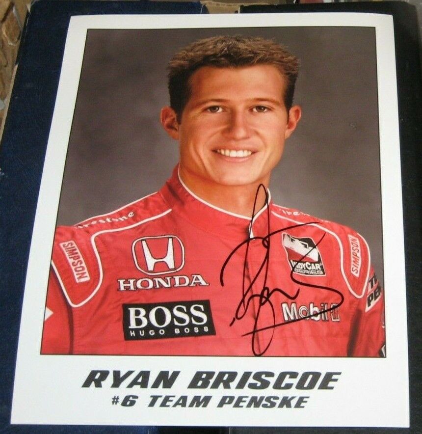 Ryan Briscoe Team Penske Indy Racing Champion SIGNED Promo 8x10 Photo Poster painting COA L@@k