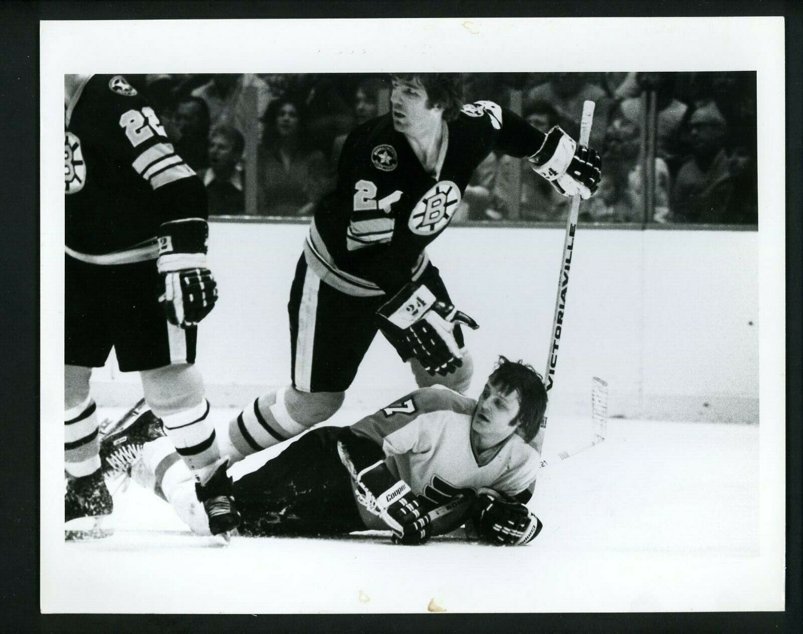 Terry O'Reilly & Bill Barber circa 1970's Press Photo Poster painting Boston Bruins Flyers