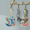 15Pcs Sewing Machine DIY Double Sided Diamond Painting Keychain Kits for Adults