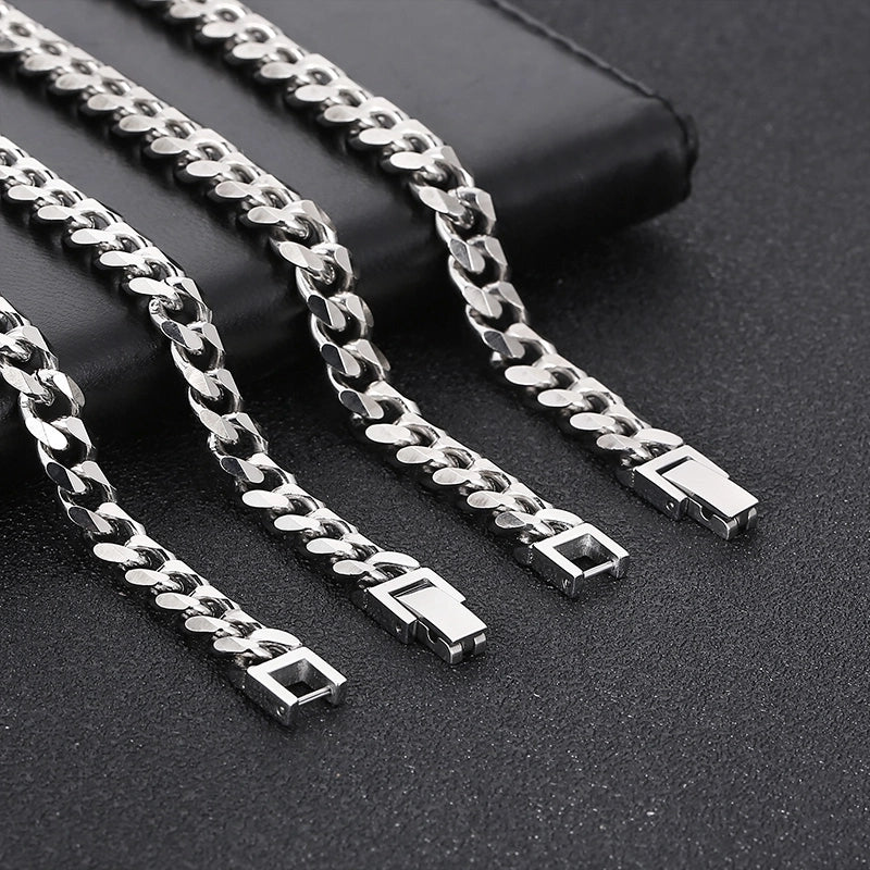 Hip-hop Rock Solid Color Stainless Steel Men’s Necklace