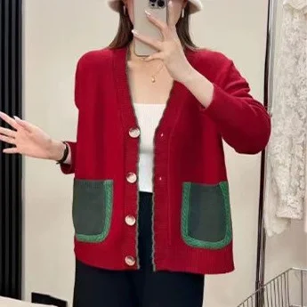 Chicfifth Sweater Women Winter Long Sleeve High Quality Autumn Vintage Top Knitted Cardigan