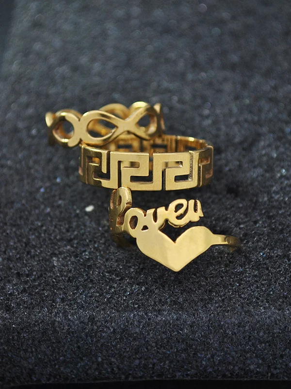 Irregularity Solid Color Rings Accessories