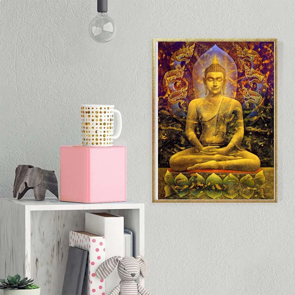 Diamond Painting - Full Round Drill - Golden Buddha(40*30cm)