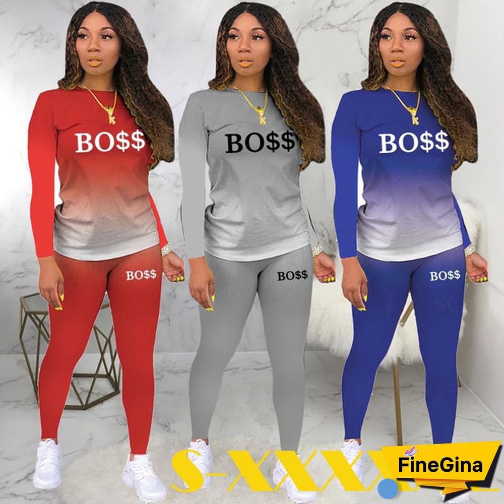 Two Piece Set Women Trackuits Sets Brand Printed Hoodie Pants Sweatshirt Sports Suit