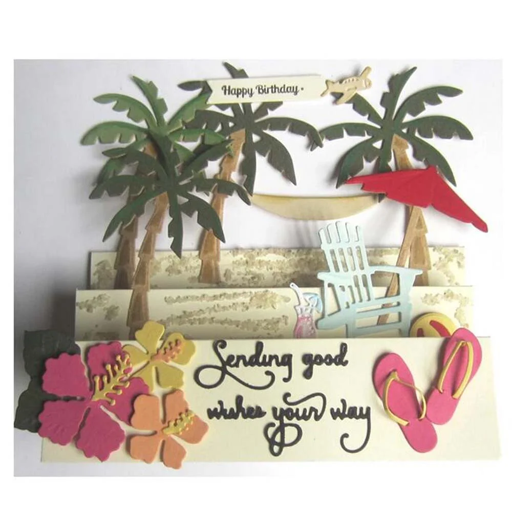 Nigikala Windmill Neon Bamboo Banner Castle Tree Angel Wing Pumpkin Metal Cutting Dies Stencil DIY Scrapbooking Album Paper Card