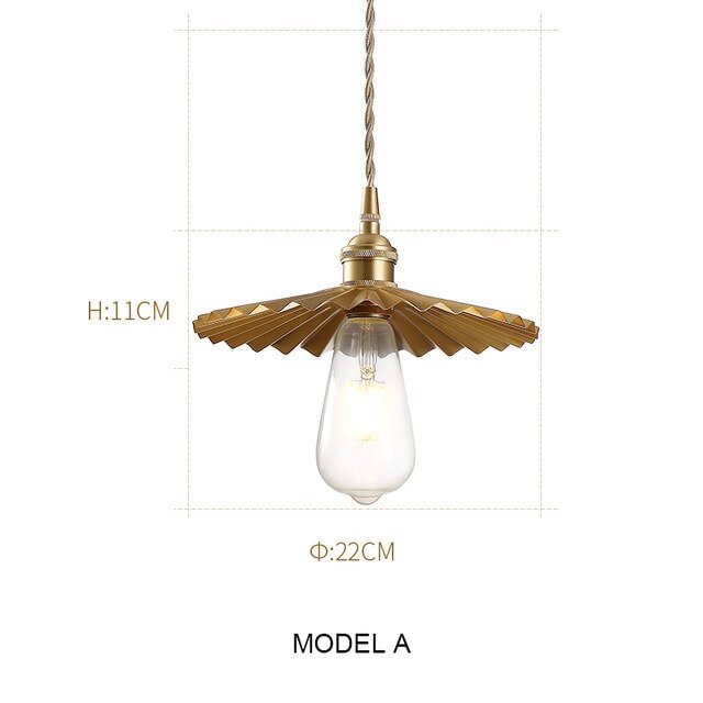 Modern LED Pendant Lights Vintage Copper Hanging Lights For Bedroom Kitchen Living Room Loft Home Decor Lampen Industrieel