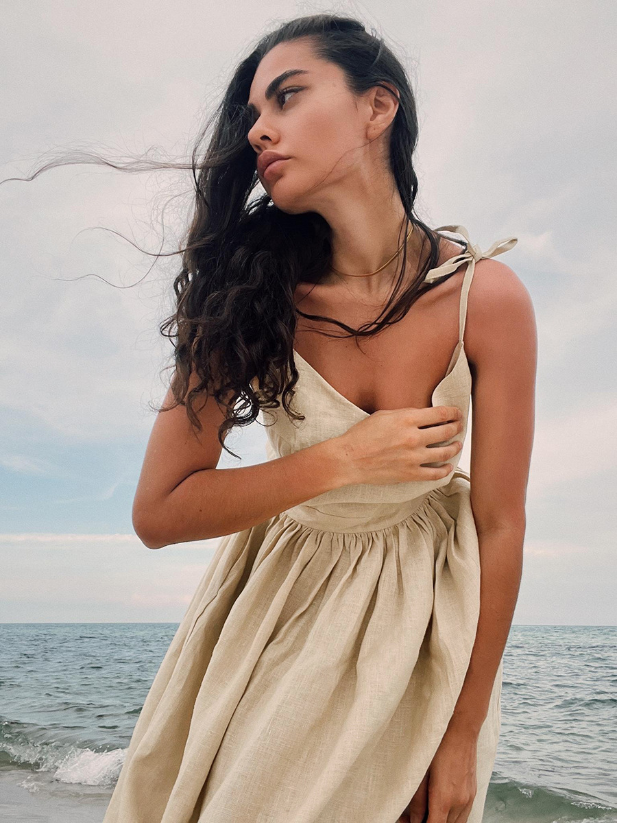 Ootddress Lace-Up Backless Elegant Long Dress Female High Waist Solid Fashion Halter Dresses Holiday Beach Slim Bandage Maxi Dress