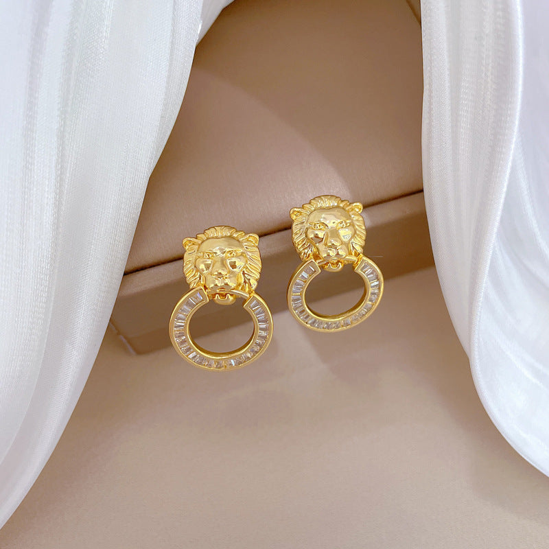 Korean Cosmos Geometric Titanium Steel Electroplating Earrings