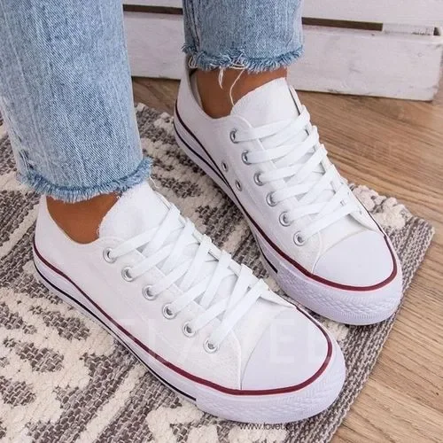 Women's Lace-up Flat Heel Sneakers  Stunahome.com