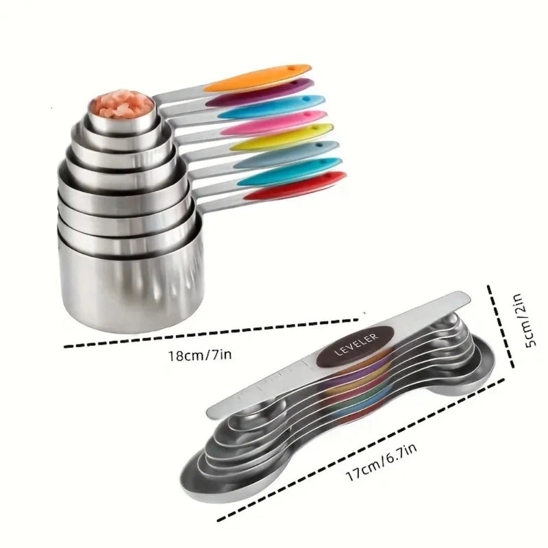 Casual Solid Color 430 Stainless Steel Silica Gel Measuring Spoon Measuring Cup 1 Piece 1 Set