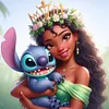 4-Piece Set - Stitch And Disney Princesses Series-Full Round Diamond Painting 30*30CM