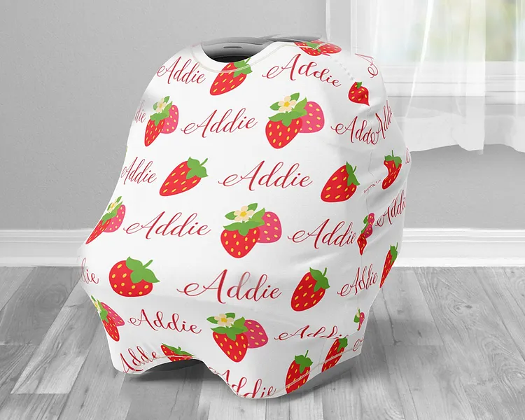 Personalized Baby Strawberry Car Seat Canopy| Canopyl41