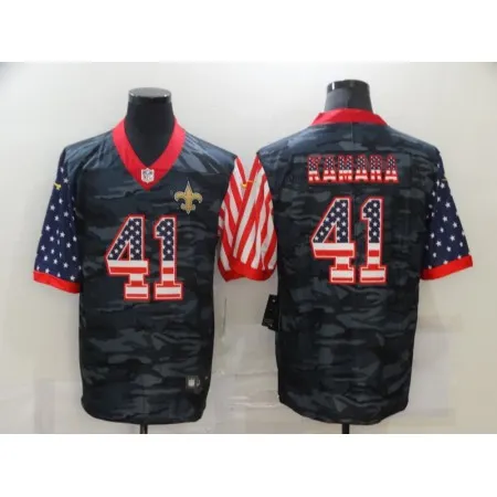 Men's New Orleans Saints  #41 Alvin Kamara 2020 Camo USA Flag Limited Stitched Jersey