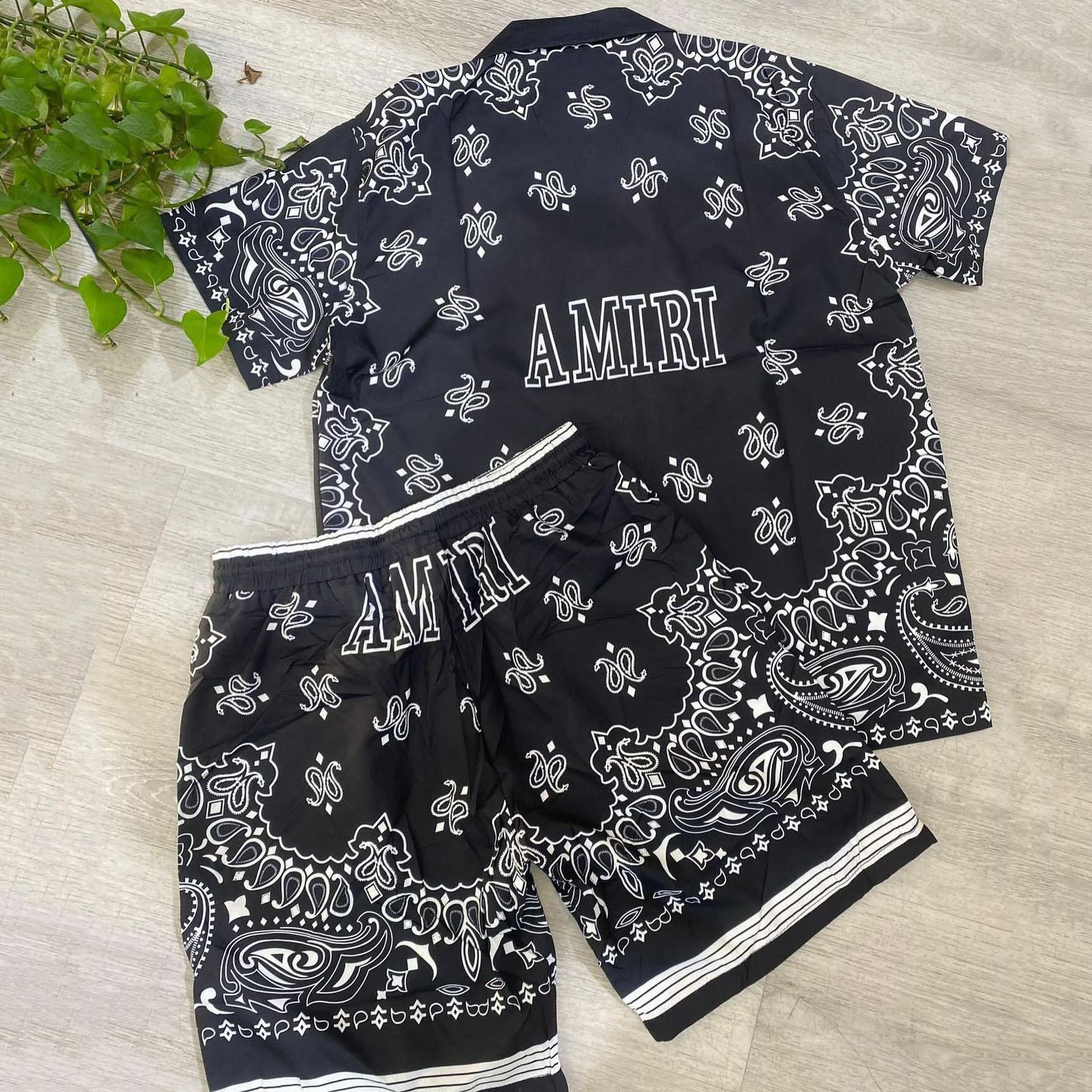Amiri Street Cashew Flower Print Shirt and Shorts Set