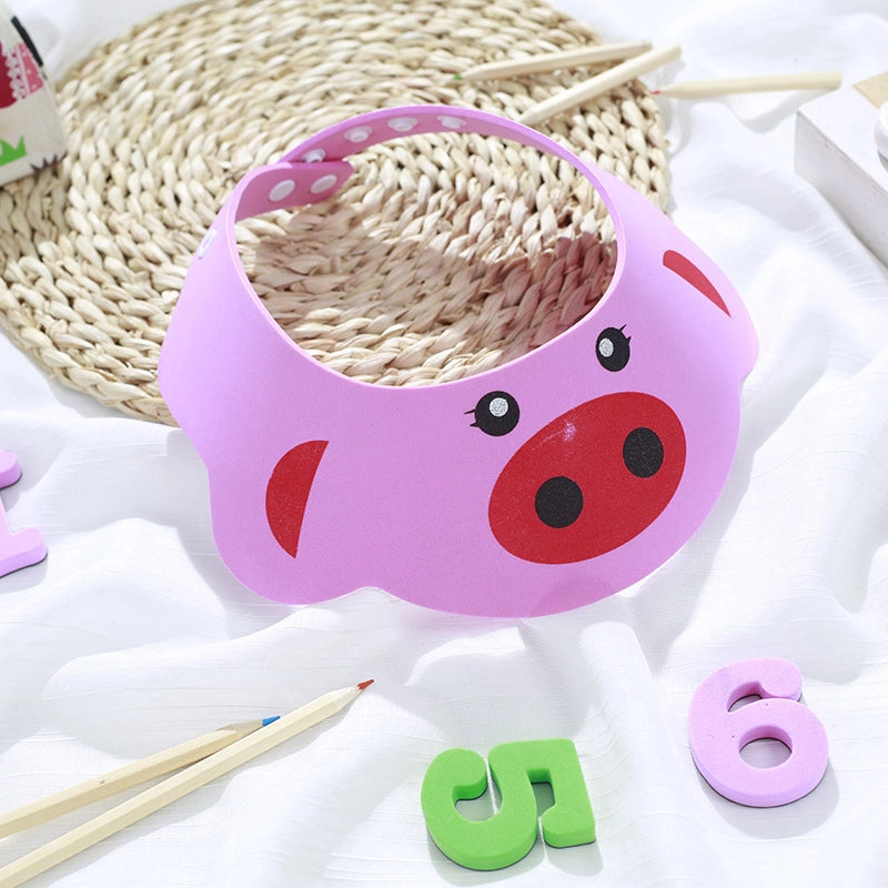 Cute Cartoon Waterproof Ear Protection Shampoo Cap Baby Accessories