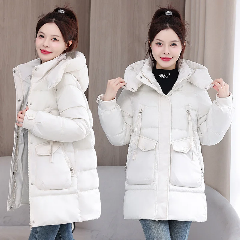 Toloer Cotton Clothes Female In The Long Style 2024 New Korean Version Loose Large Size Thick Down Cotton-Padded Jacket Foreign Style High-Grade All-Match Cotton-Padded Clothes-Outfit Ideas
