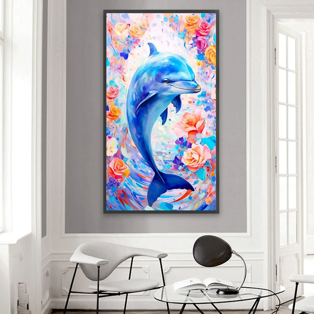 Diamond Painting - Full Round Drill - Dolphin(Canvas|40*70cm)