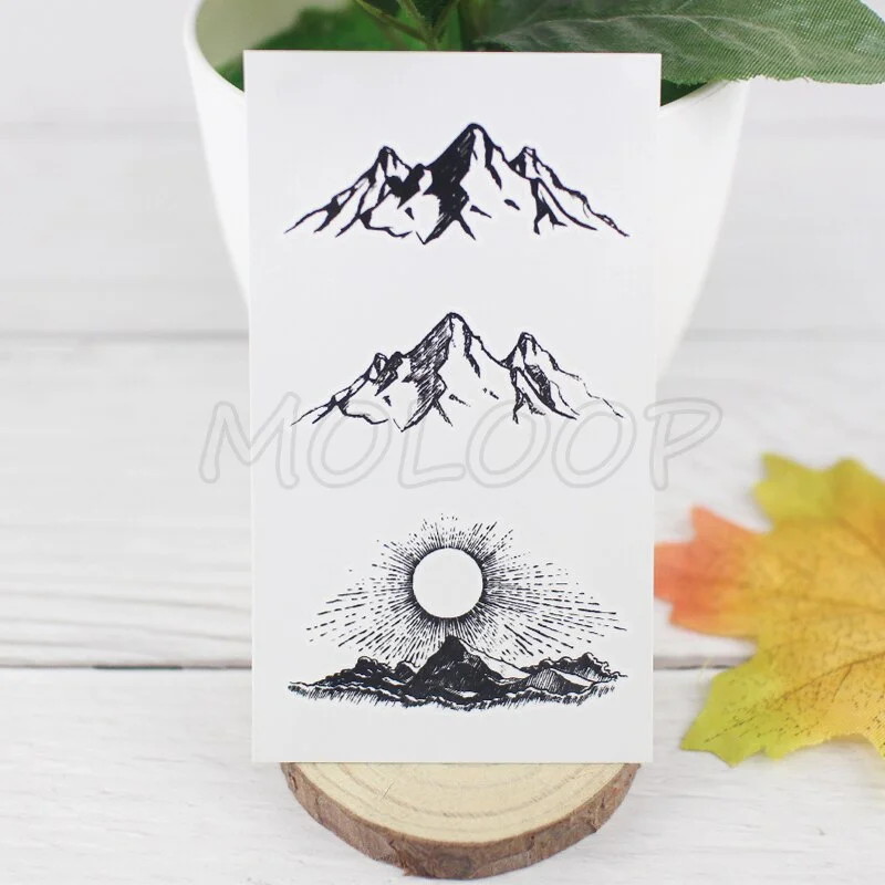 Tattoo Sticker Pine Tree Christmas Plant Black Hand Body Art Water Transfer Temporary Fake Tatto Flash Tatoo for Kid Girl Men
