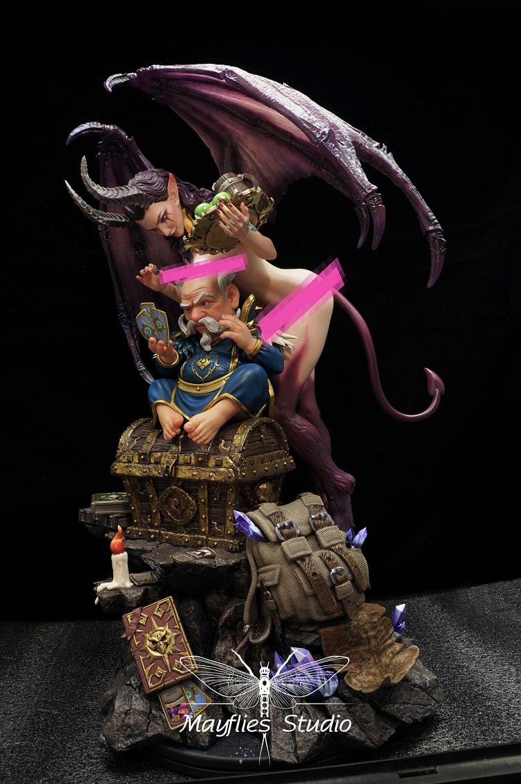 1/5 Scale Wilfred Fizzlebang & Succubus - World of Warcraft Resin Statue - Mayflies Studios [IN-Stock]