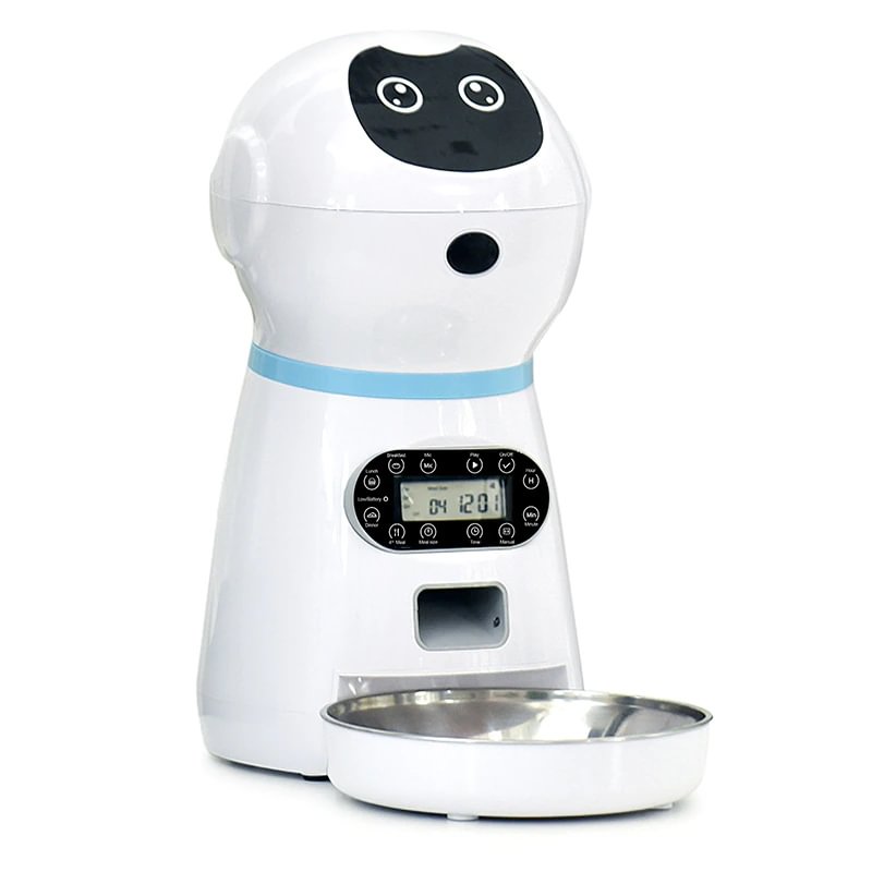 Automatic Pet Feeder Robot Dog Cat Feeder 3L Pet Food Dispenser Feeder Medium And Large Cat Dog 4 Meal Voice Recorder And Timer
