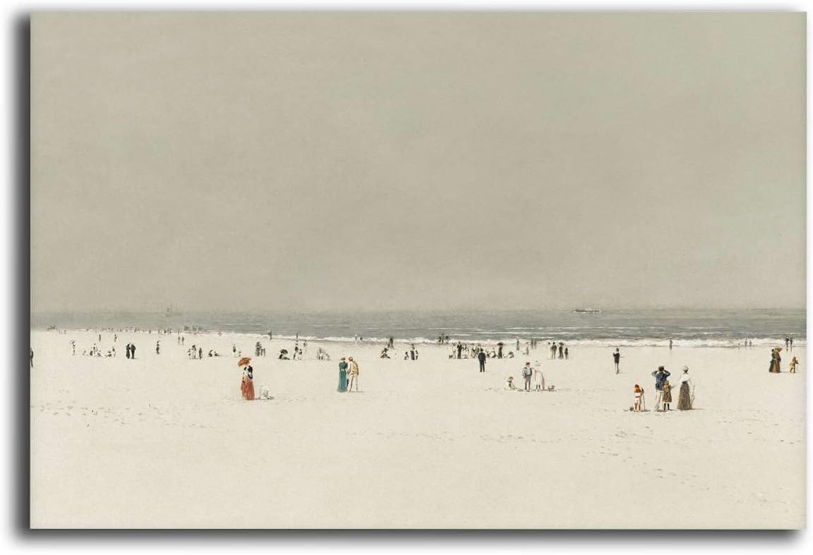 Canvas Wall Art Prints Vintage Beach Wall Art Poster Print Coastal Wall Decor Neutral Pastel Colors Victorian Decor Suitable for Living Room Bedroom Office Decoration 16x24inch-without Frame Picture 3