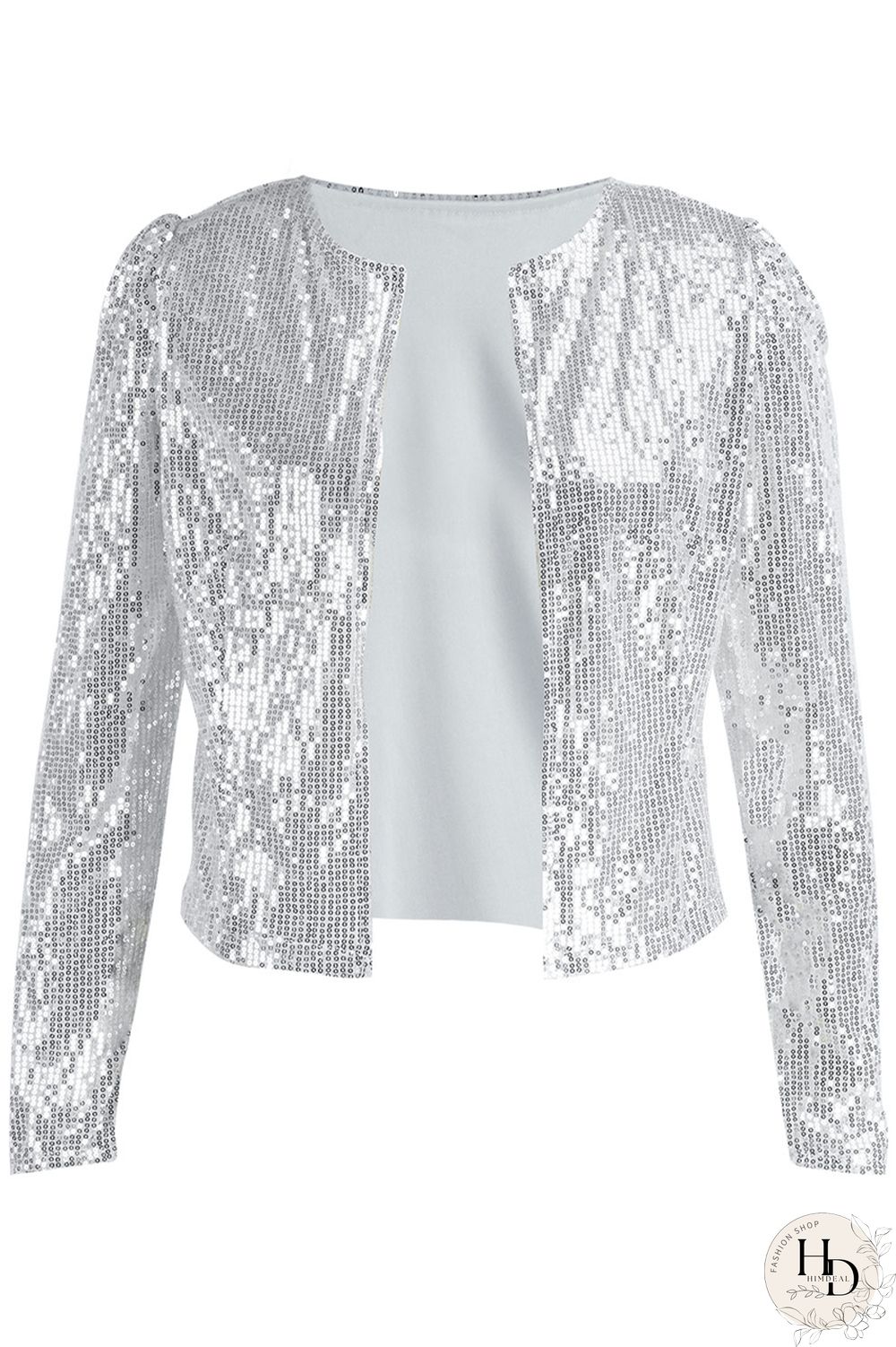 Red Fashion Solid Sequins Patchwork O Neck Outerwear