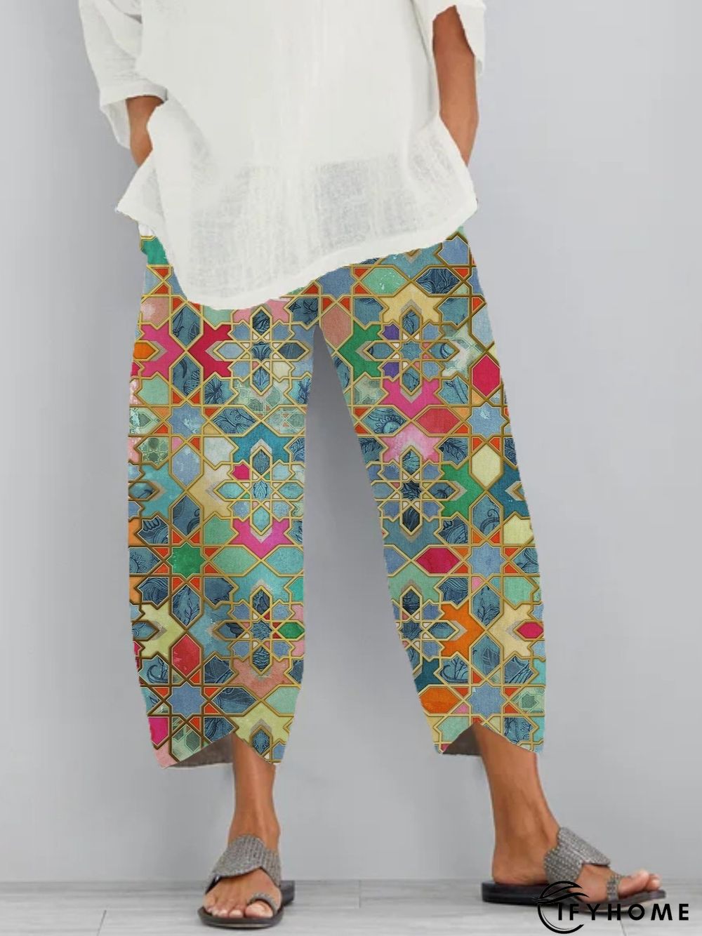 Casual Plus Size Printed Pants | IFYHOME