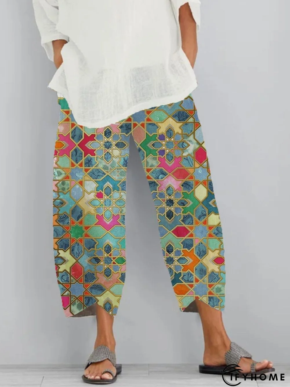 Casual Plus Size Printed Pants | IFYHOME