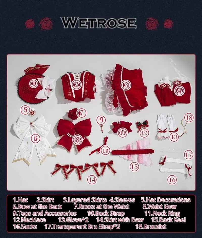 [Wetrose] Pre-Order Identity V Perfumer Vera Nair Lico Red Dress Game Outfit Cosplay Costume