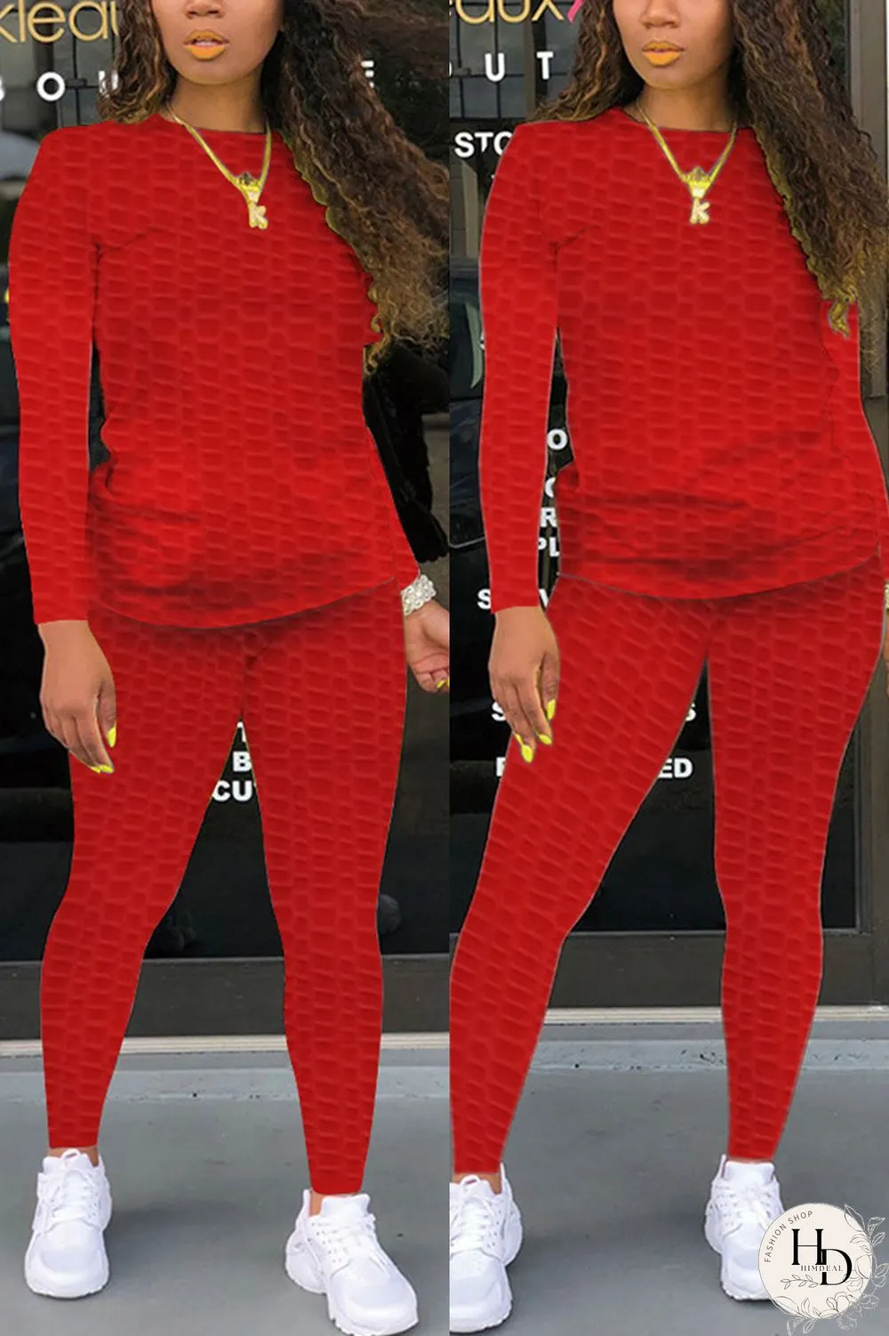 White Fashion Casual Solid Zipper Basic O Neck Long Sleeve Two Pieces