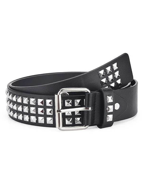 Brownm Pop belt with metal decoration and eyelet buckle
