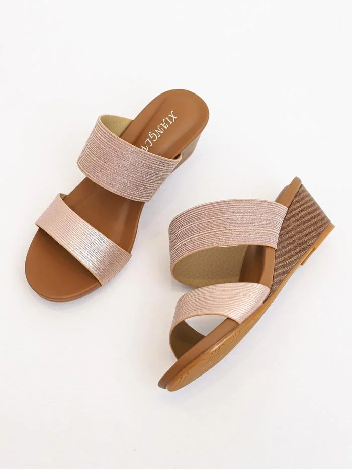 Fashion outer wear platform high heel slippers